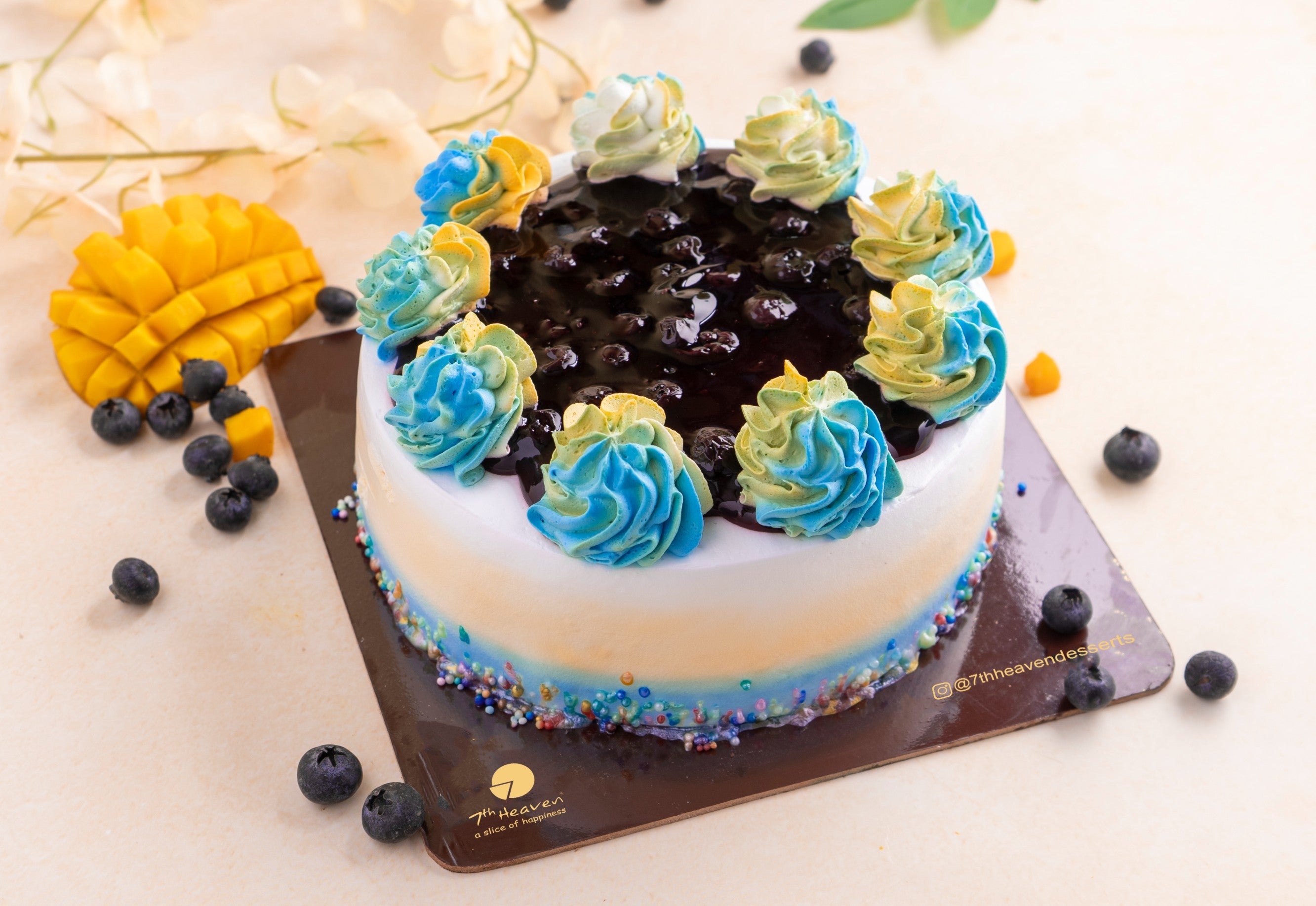 Mango & Blueberry Cake